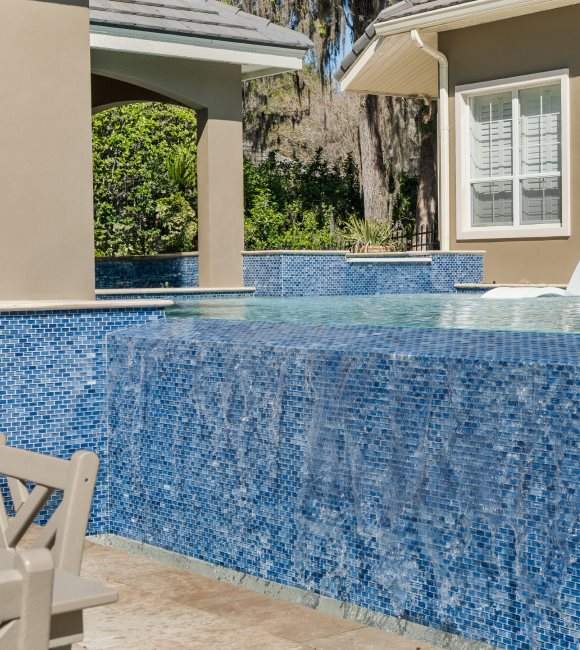 A waterfall feature